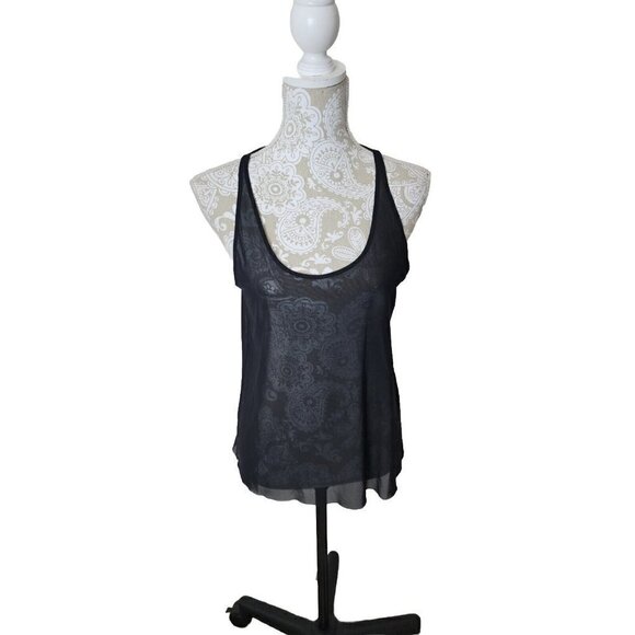 Aritzia top Wilfred Free Black McNally Mesh Raw Hem Tank Women's Medium - Picture 1 of 6